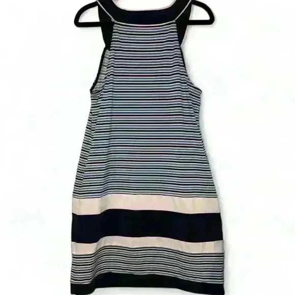 BCBGMAXAZRIA Women's XS Blue Striped A-Line Sleeveless Dress - Picture 5 of 6